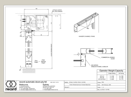 STA 21 > 110mm low profile pelmet, framed door panel