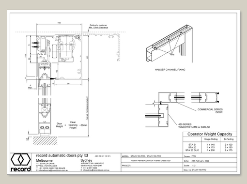 STA 21 > 160mm standard pelmet, framed door panel