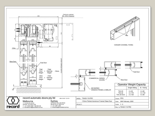 TSA 20 > 110mm low profile pelmet, framed door panels