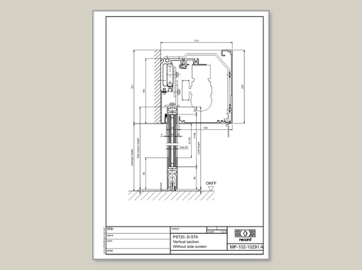 PST20, D-STA, vertical section without side screen